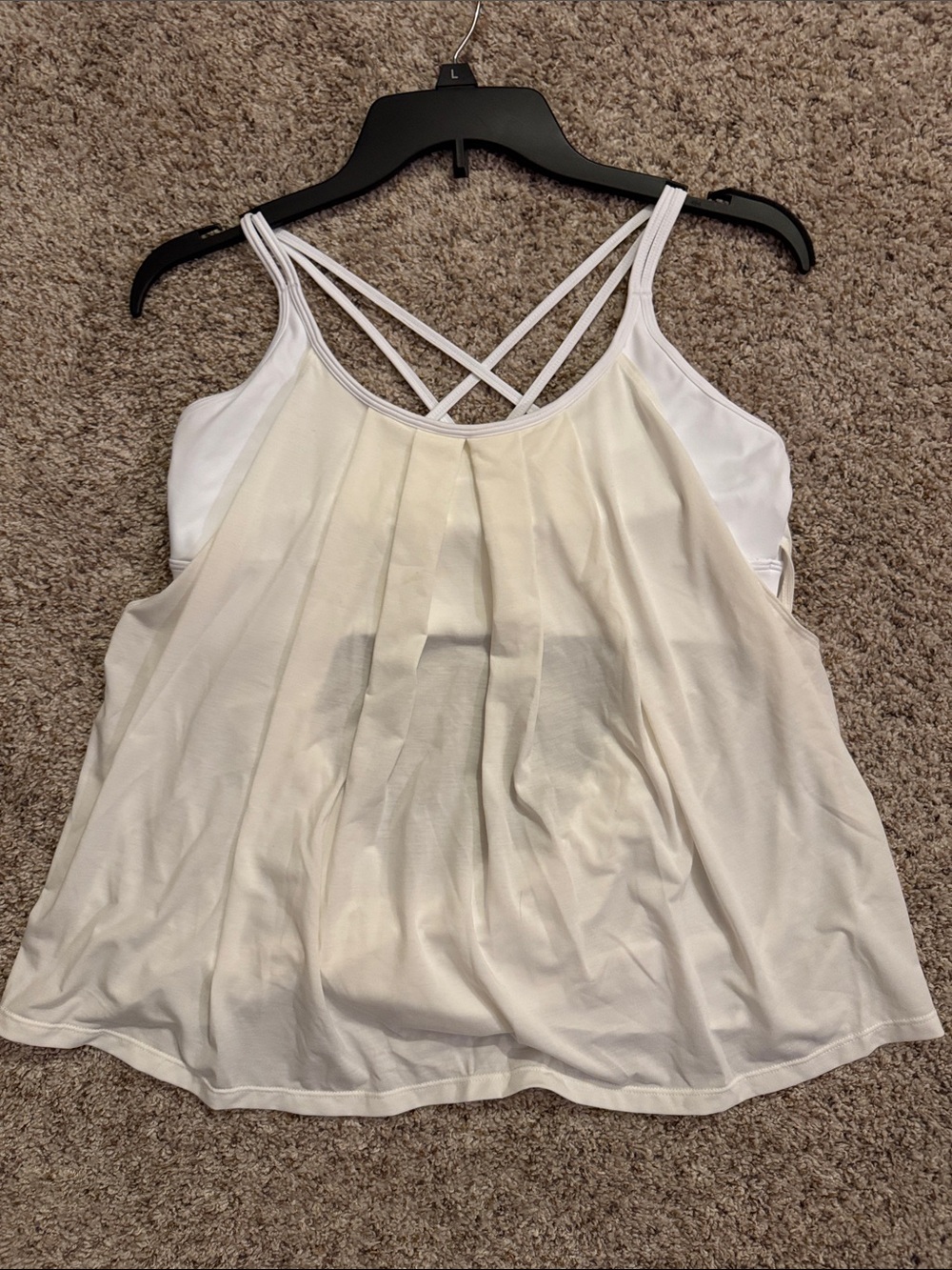 HALARA NWOT Never washed never worn Cream Pleated Strappy Tank Top